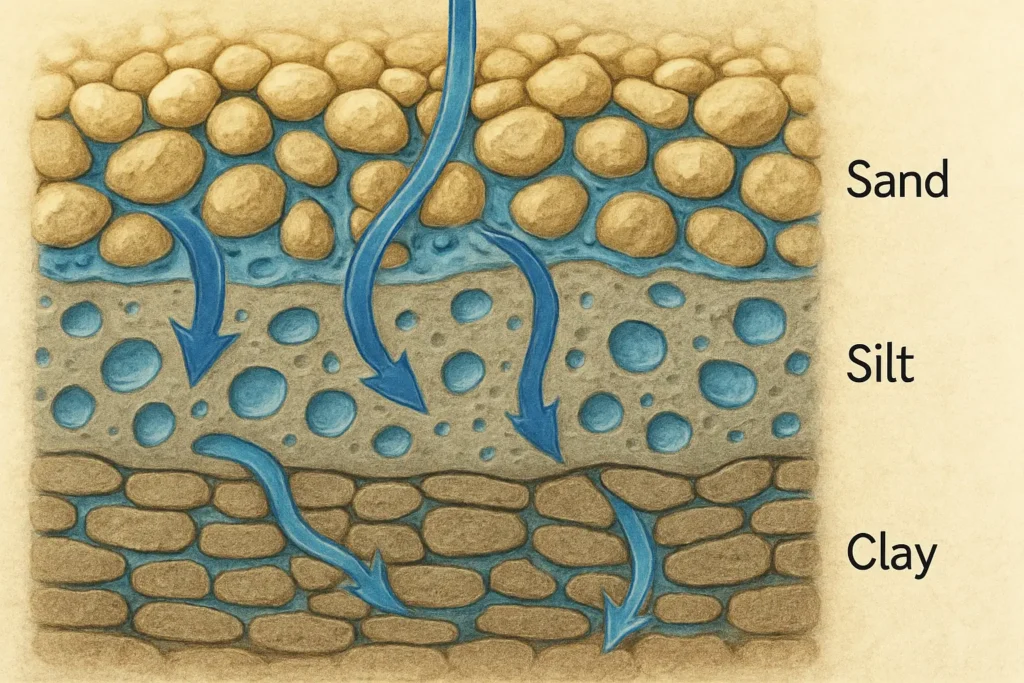water flow through soil